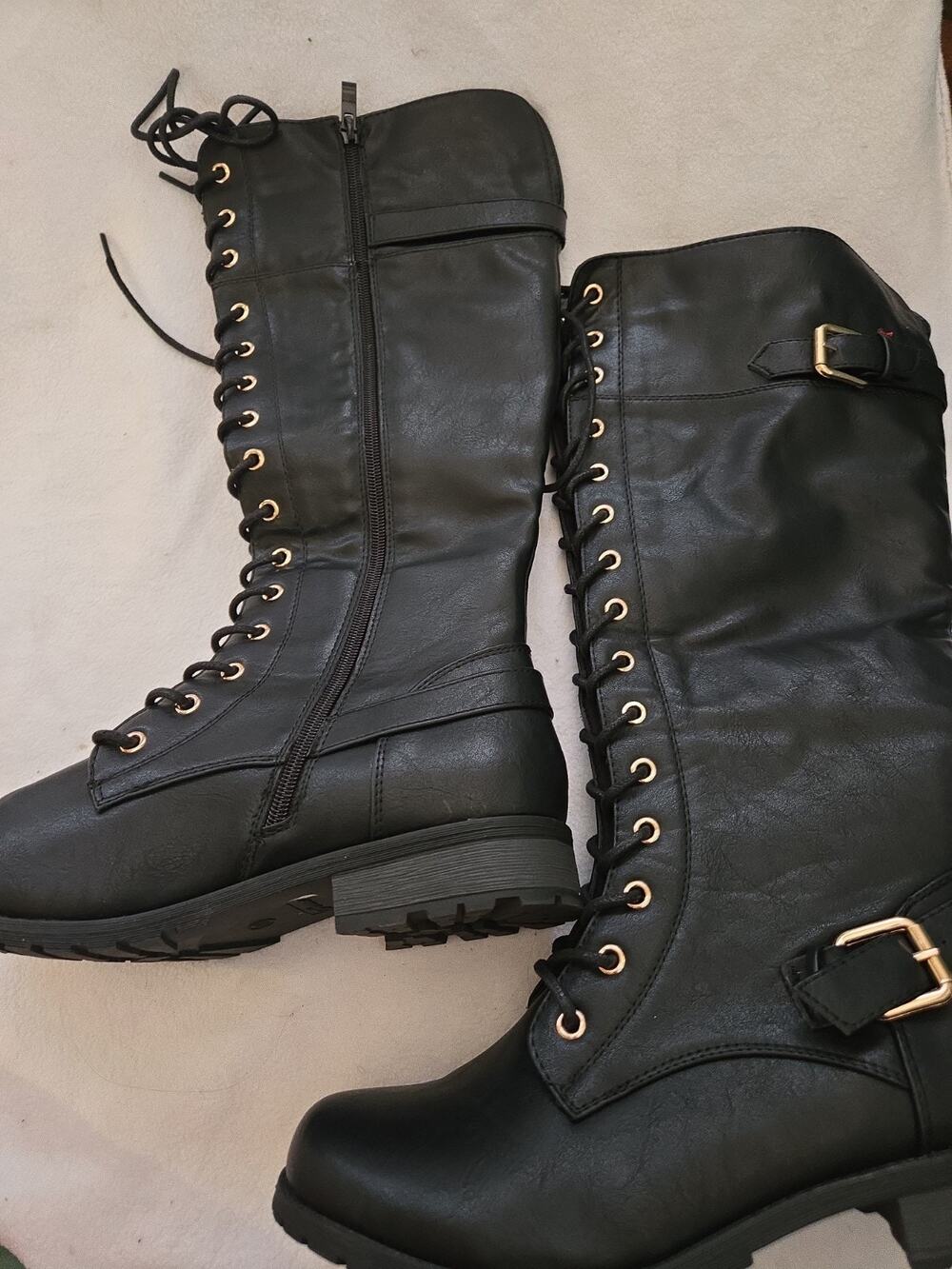 Forever Mango-27 Women’s Black Boots Size 10 Fashion Casual Shoes Faux Leather